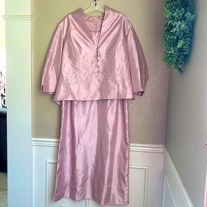 Size 18w Coldwater Creek Pink formal dress with beaded jacket